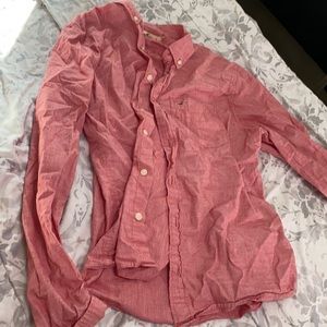 Hollister coral button up shirt size L